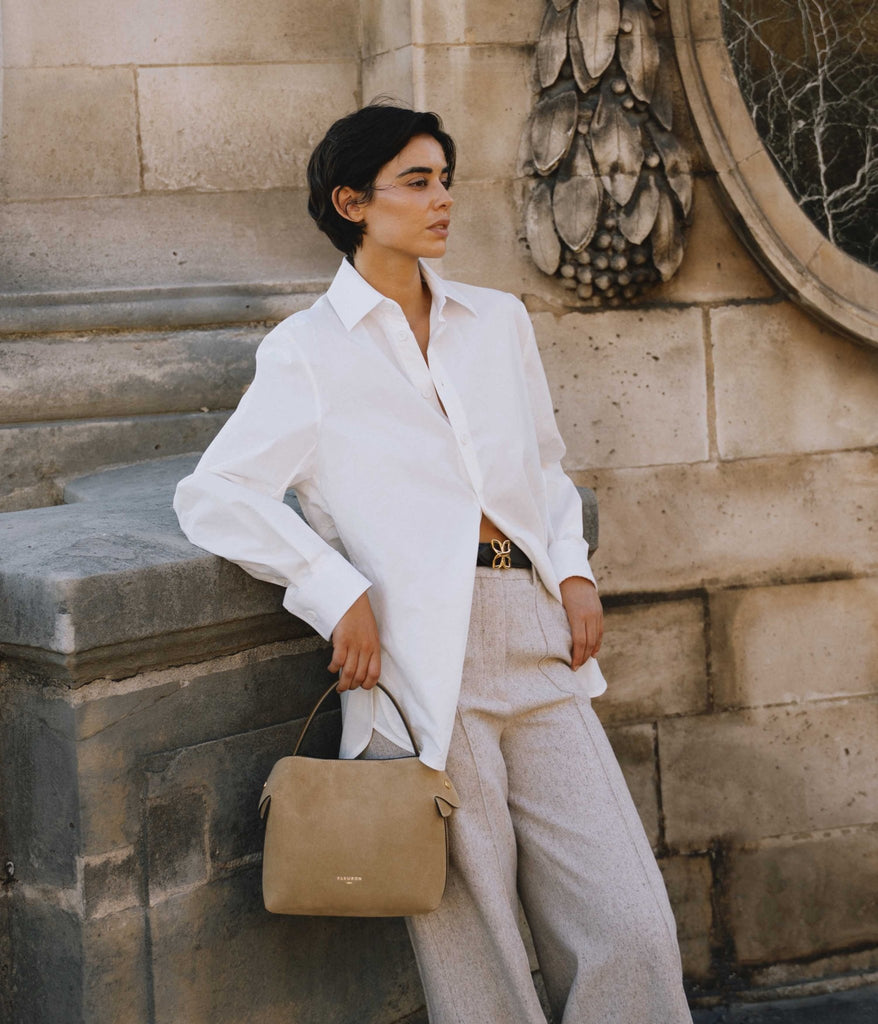 Medium Swann | Suede Biscuit - Fleuron Paris